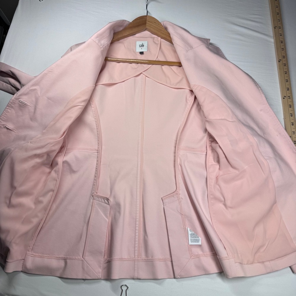 Cabi Grace Blazer 4 Carnation Pink Preppy Career Casual Stretch Cotton Excellent - Picture 11 of 13